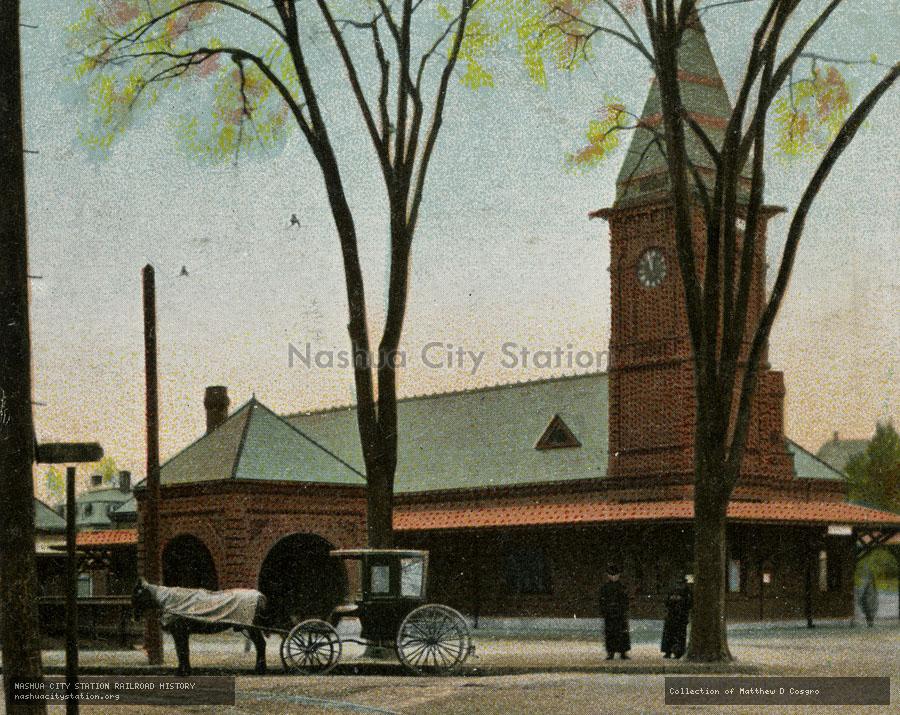 Postcard: Woburn, Massachusetts. Boston & Maine Railroad Station